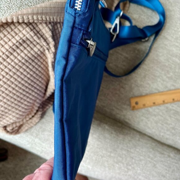Baggallini Rio Crossbody Travel Bag, Blue Silver Detail - Picture 11 of 16